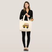 Schoolbus met Kinder T-shirts en cadeaus Grote Tote Bag (Voorkant (model))