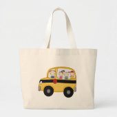 Schoolbus met Kinder T-shirts en cadeaus Grote Tote Bag (Voorkant)
