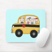Schoolbus met Kinder T-shirts en cadeaus Muismat (Met muis)