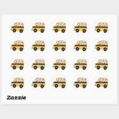 Schoolbus met Kinder T-shirts en cadeaus Ronde Sticker (Vel)