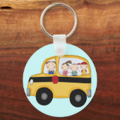 Schoolbus met Kinder T-shirts en cadeaus Sleutelhanger (Voorkant)