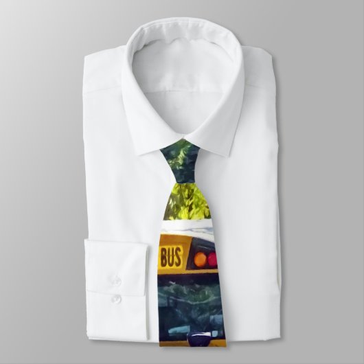 Schoolbus met open deur stropdas (Gebonden)