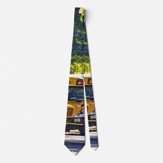 Schoolbus met open deur stropdas (Voorkant)