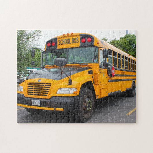 Schoolbus Montreal. Legpuzzel (Horizontaal)