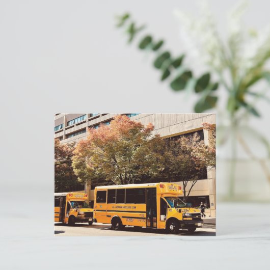 Schoolbus New York Briefkaart (Staand voorkant)