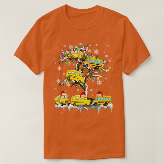 Schoolbus op kerstkerstkerstkerstkerstkerstkerstke t-shirt (Design voorkant)