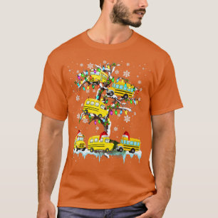 Schoolbus op kerstkerstkerstkerstkerstkerstkerstke t-shirt