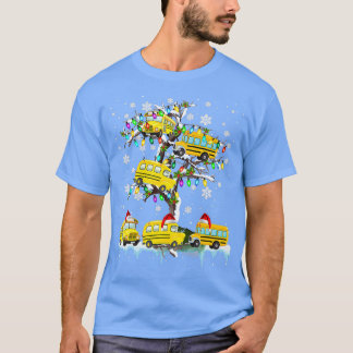 Schoolbus op kerstkerstkerstkerstkerstkerstkerstke t-shirt