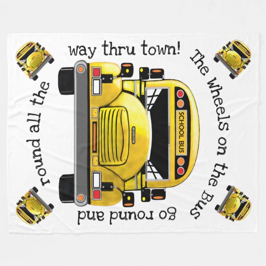 Schoolbus op maat fleece deken (Voorkant (Horizontaal))