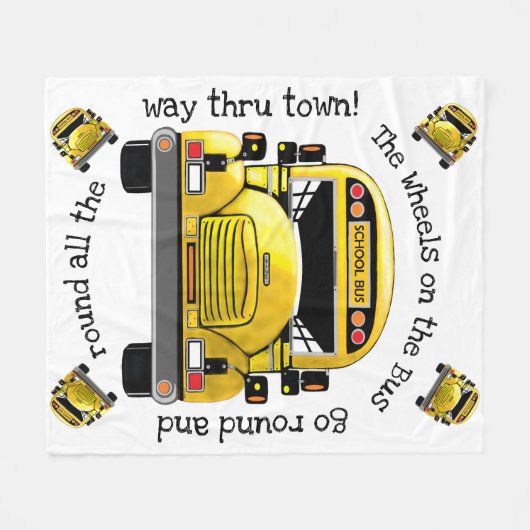 Schoolbus op maat fleece deken (Voorkant (Horizontaal))