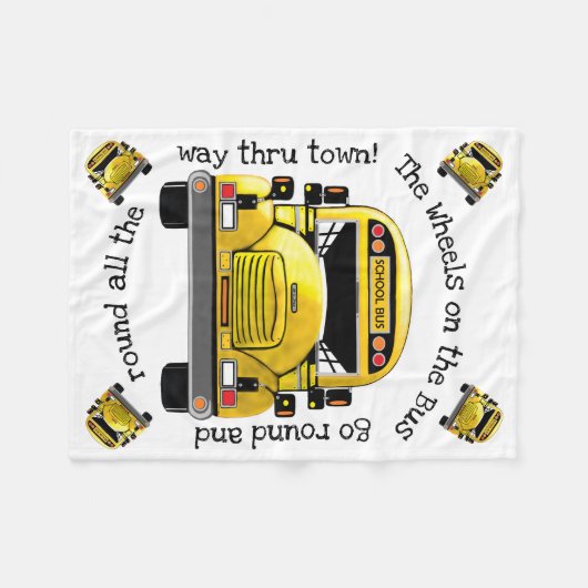 Schoolbus op maat fleece deken (Voorkant (Horizontaal))