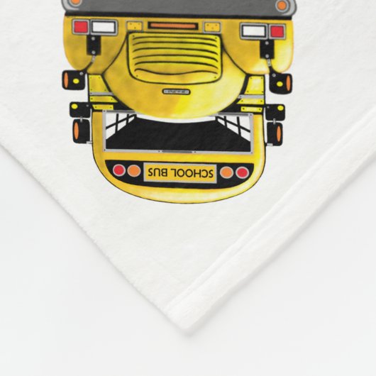 Schoolbus op maat fleece deken (Hoek)