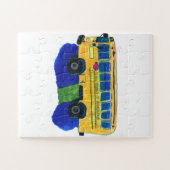 Schoolbus op schooldag legpuzzel (Horizontaal)