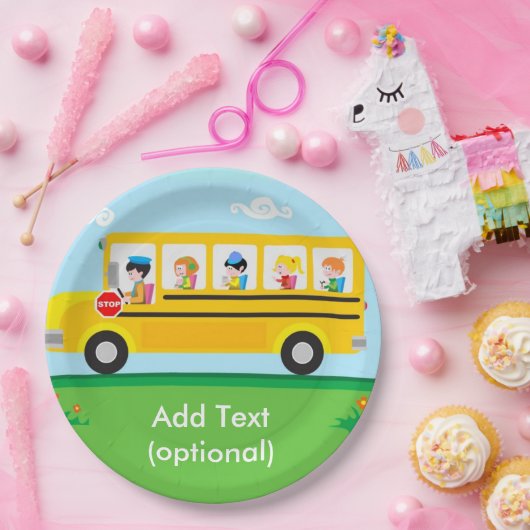 Schoolbus papier Borden Papieren Bordje (Feest)