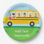 Schoolbus papier Borden Papieren Bordje (Voorkant)