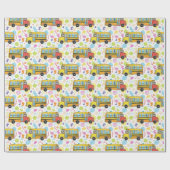 schoolbus patroon cadeaupapier (Vlak)
