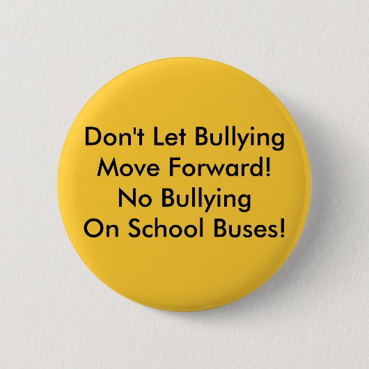 Schoolbus pesten - pesten in beweging! ronde button 5,7 cm (Voorkant)