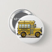Schoolbus Pins Ronde Button 5,7 Cm (Voorkant /achterkant)