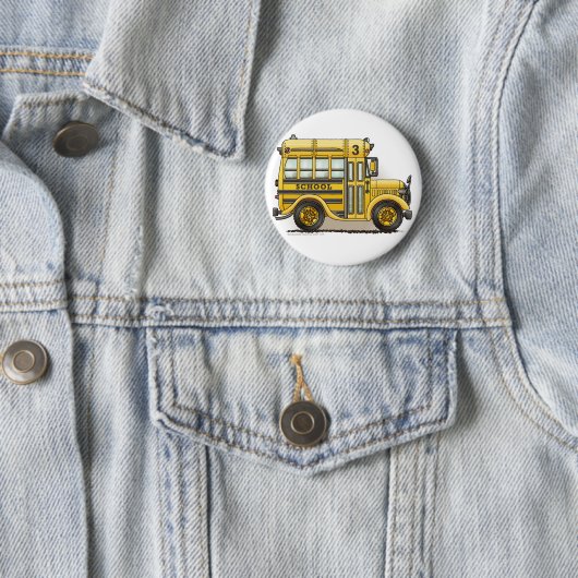Schoolbus Pins Ronde Button 5,7 Cm (In situ)