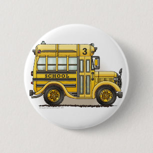 Schoolbus Pins Ronde Button 5,7 Cm