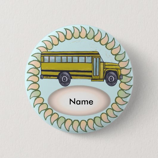 Schoolbus Ronde Button 5,7 Cm (Voorkant)