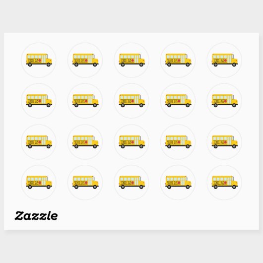 Schoolbus Ronde Sticker (Vel)