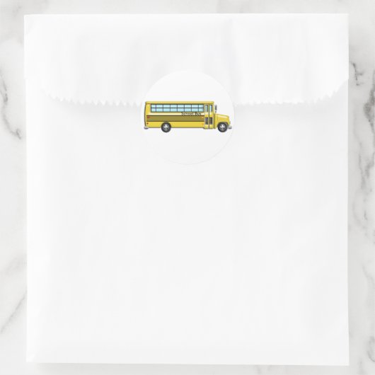 Schoolbus Ronde Sticker (Tas)