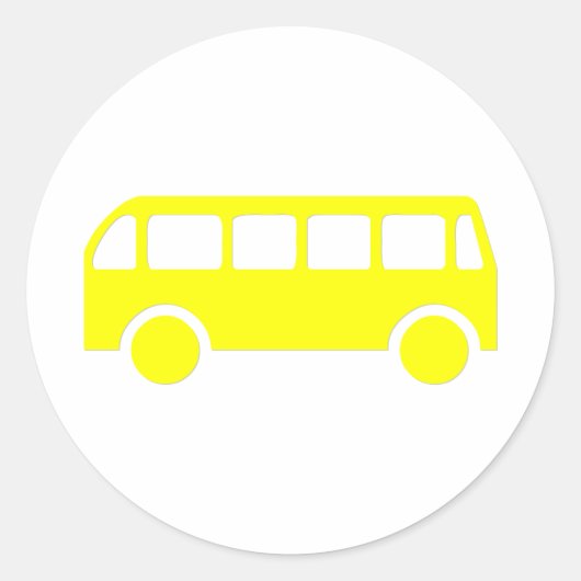 Schoolbus Ronde Sticker (Voorkant)