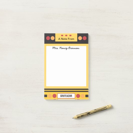 Schoolbus — Speciaal leraar Post-it® Notes (Op bureau)