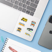 Schoolbus Stickers (Laptop met iPhone)