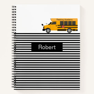 Schoolbus Stripes Design Custom School Notebook Notitieboek