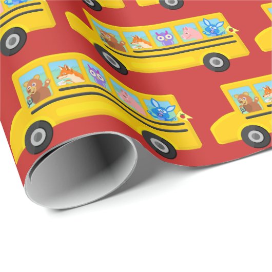 Schoolbus-stutdierentuin | Kies een kleur Cadeaupapier (Rol Hoek)