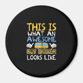 Schoolbus-stuurprogrammagrafisch cadeau, schoolbus magneet (Voorkant)