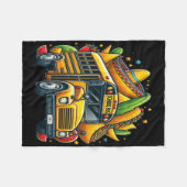 Schoolbus Tacos Kinder Mannen vrouwen Mexicaanse C Fleece Deken (Voorkant (Horizontaal))