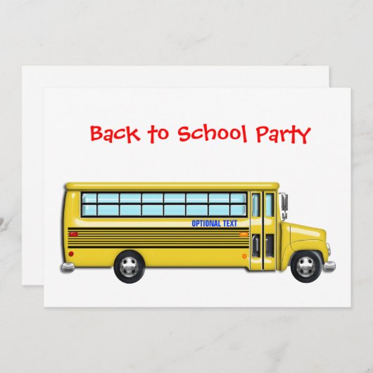 Schoolbus Terug naar schoolfeest Kaart (Voorkant / Achterkant)
