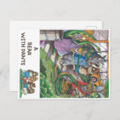 Schoolbus uit het boek "Een Beer met pants" Briefkaart (Voorkant / Achterkant)