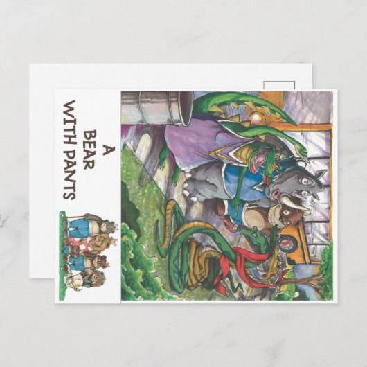 Schoolbus uit het boek "Een Beer met pants" Briefkaart (Voorkant / Achterkant)