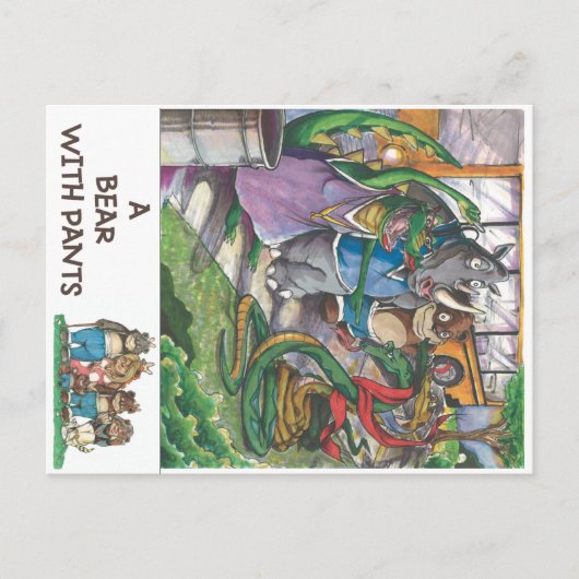 Schoolbus uit het boek "Een Beer met pants" Briefkaart (Voorkant)