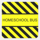 schoolbus vierkante sticker (Voorkant)