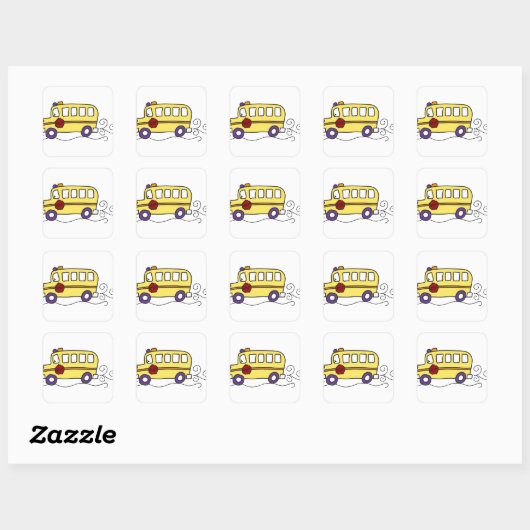 Schoolbus Vierkante Sticker (Vel)