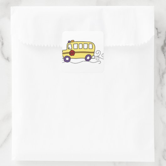 Schoolbus Vierkante Sticker (Tas)
