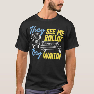 Schoolbus Wachten op schoolcadeau T-shirt