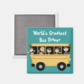 Schoolbus ~ Wereld's Grootste Bus Driver 2 Magnet (Voorkant / Achterkant)