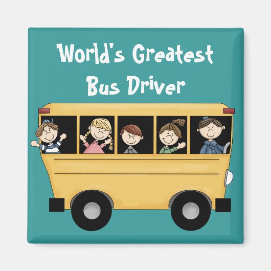 Schoolbus ~ Wereld's Grootste Bus Driver 2 Magnet (Voorkant)