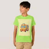 Schoolbus - zonnige gele achtergrond t-shirt (Voorkant volledig)