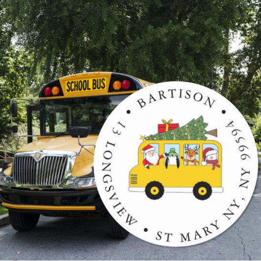 Schoolbusbedrijf Klassieke Ronde Sticker Transport