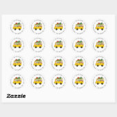 Schoolbusbedrijf Klassieke Ronde Sticker Transport (Vel)