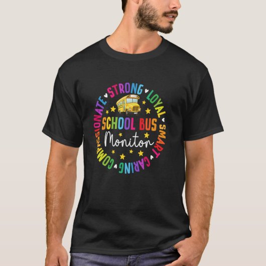Schoolbusbegeleider Waarderingscirkel Busmonitor T-shirt (Voorkant)