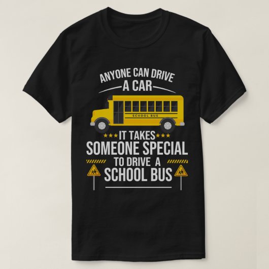 Schoolbusbestuurder speciaal voor het besturen van t-shirt (Design voorkant)