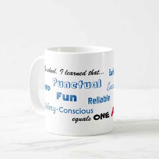 Schoolbusbestuurder White 11 oz klassieke Mok (Voorkant links)